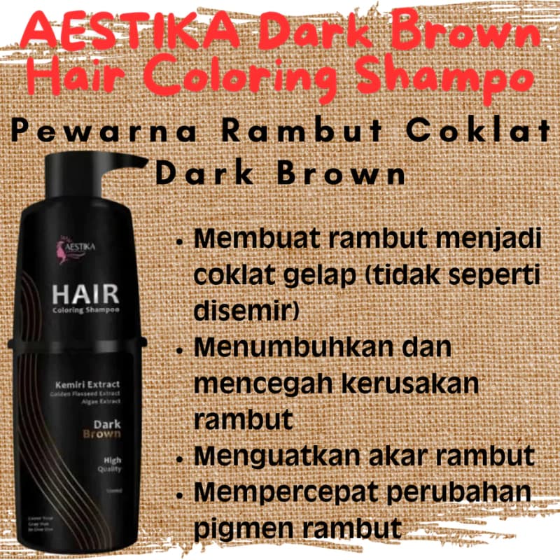 Aestika Dark Brown Hair Coloring Shampo-Dark Brown