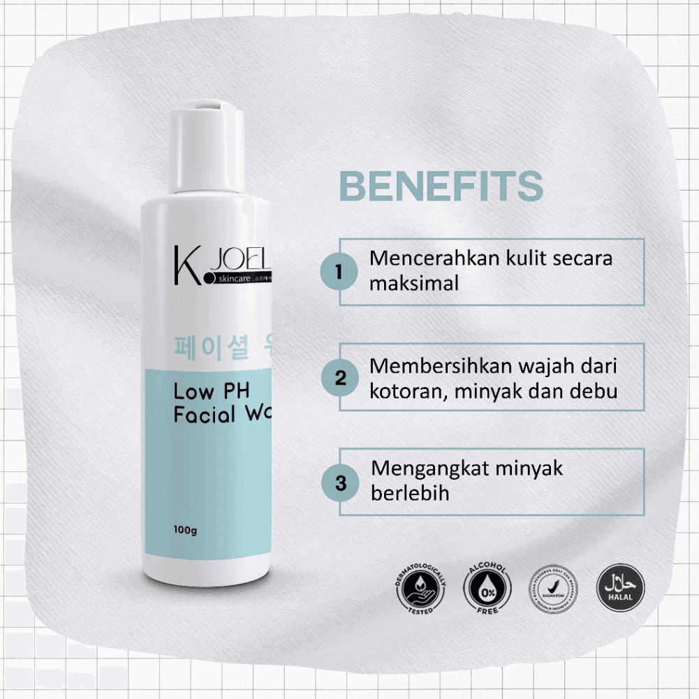 KJOEL Low pH Facial Wash Ekstrak Chamomile Centella Asiatica