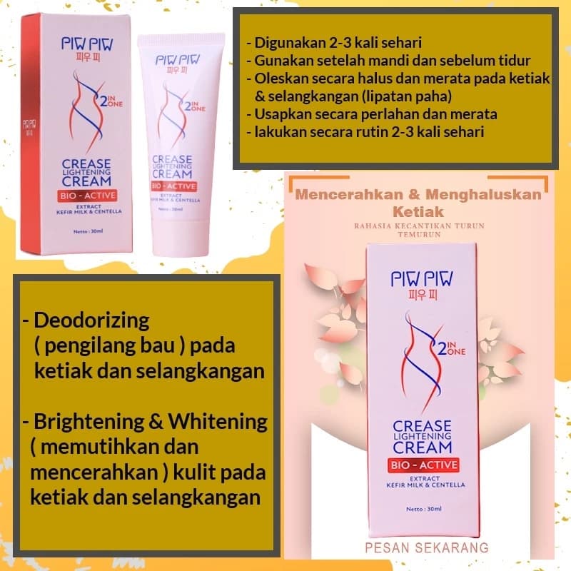 Piw Piw Crease Lightening Cream - Pemutih Pencerah Ketiak Selangkangan